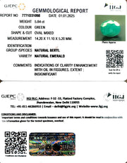 5.84/CT Natural Panna Stone with Govt. Lab Certificate-4551